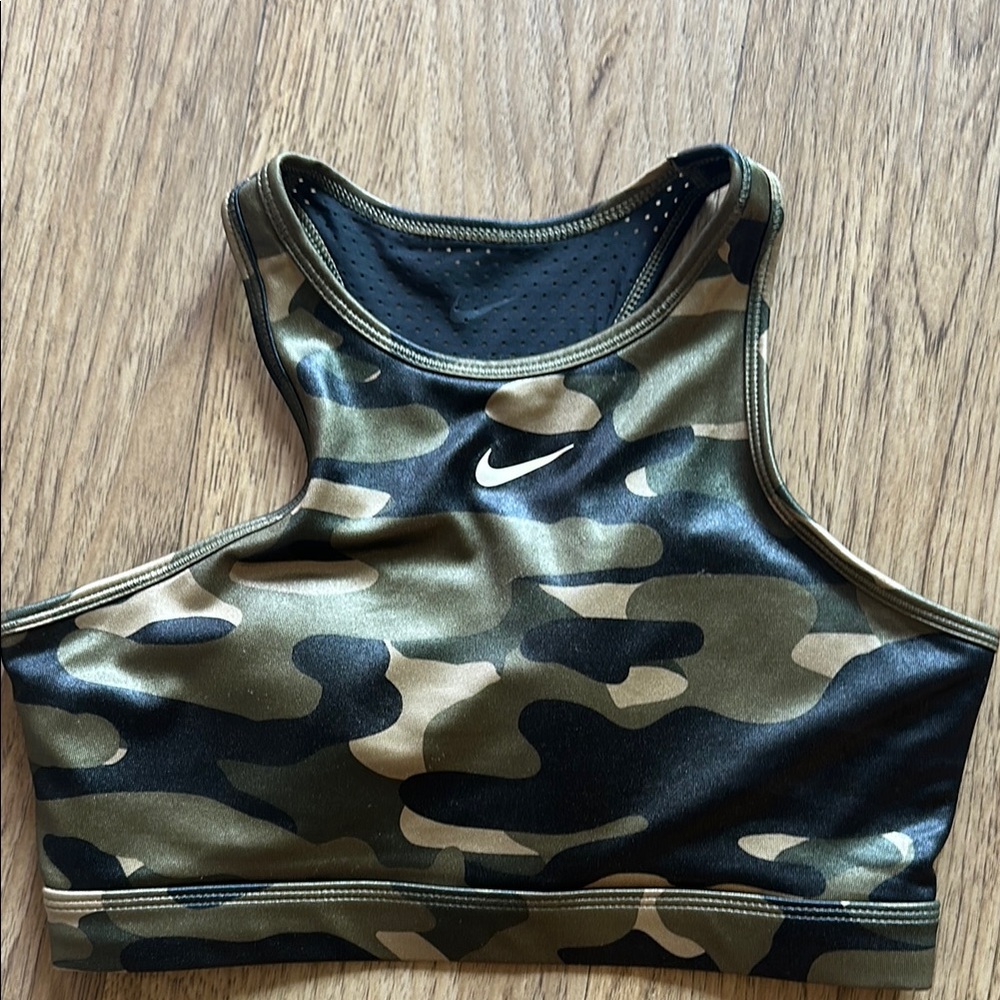 Nike Olive Camo Sports Bra